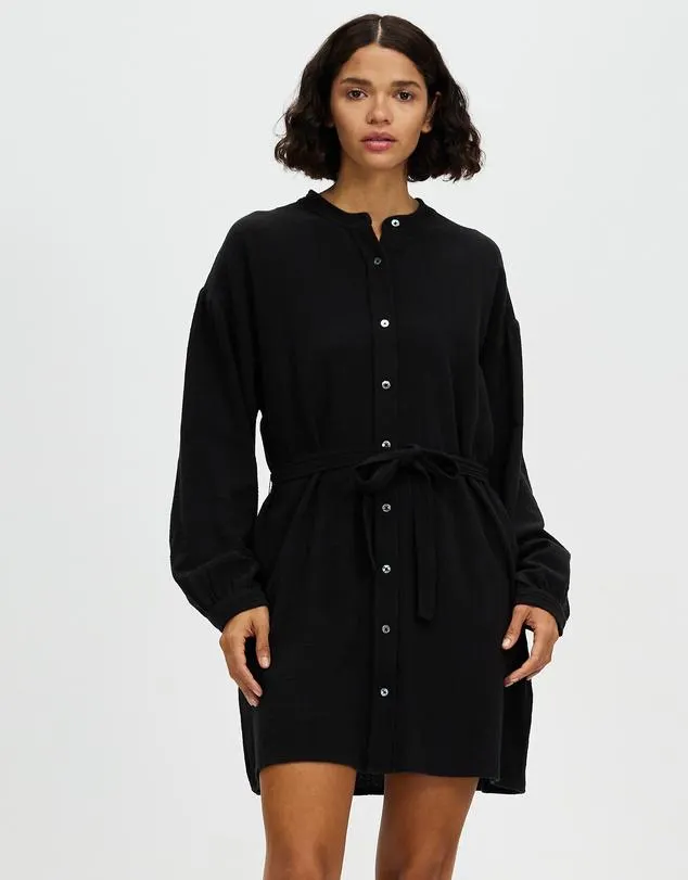 Luna Textured Cotton Mini Dress