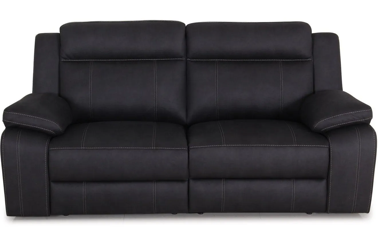 Vienna Fabric 2.5 Seater Sofa with Built in Recliners - Graphite