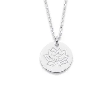 Sterling Silver Lotus Disc Pendant