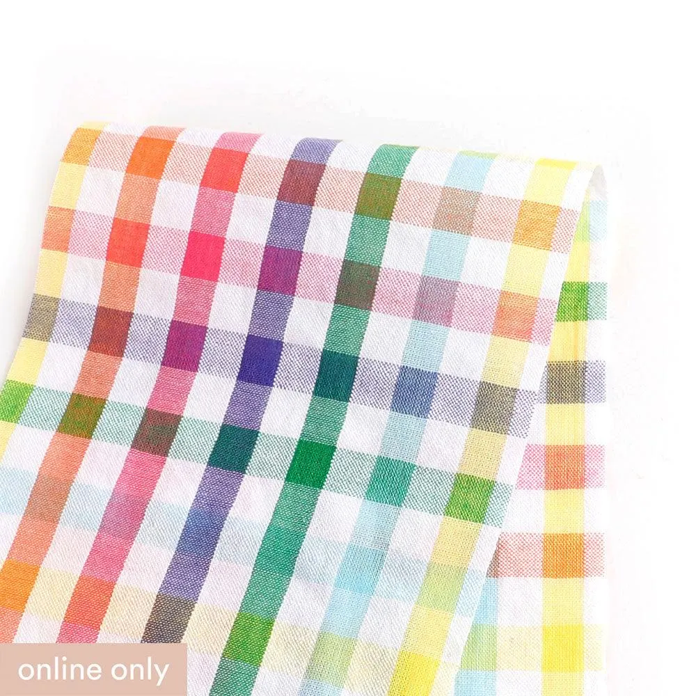 Gingham Cotton Seersucker - Rainbow
