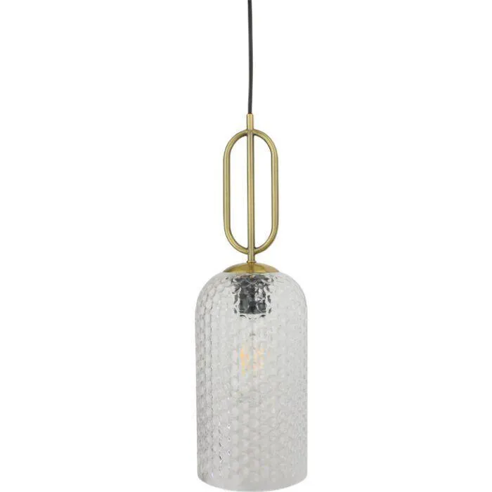 Tanta Brushed Brass/Glass 14Cm Pendant