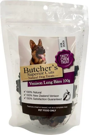 Butchers Sc Venison Lung Bites 100g