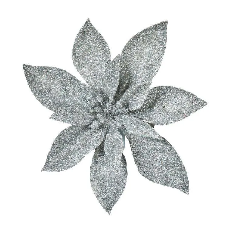 Wonderland Poinsettia With Clip Christmas Tree Decoration Assorted