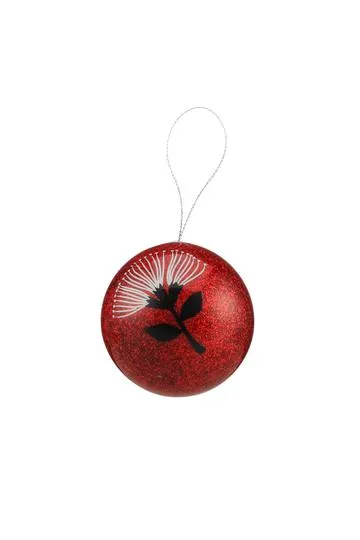 DQ & Co. Bauble Pohutukawa Glitter Red