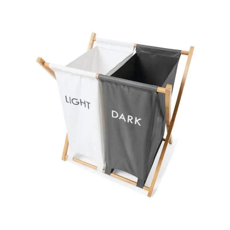 Light & Dark Sorting Laundry Hamper - Dual Basket