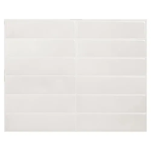 Peel and stick backsplash Morocco Essaouira tiles, Ceramic look, 11.43in x 9in, White, 4-pack