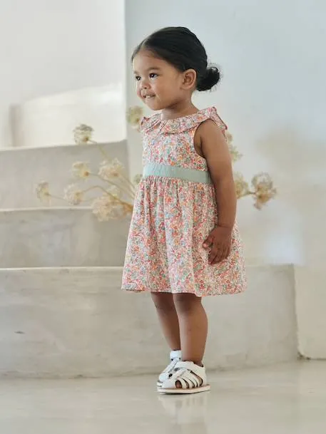 Robe bébé fille noeud ouverture dos - multicolore