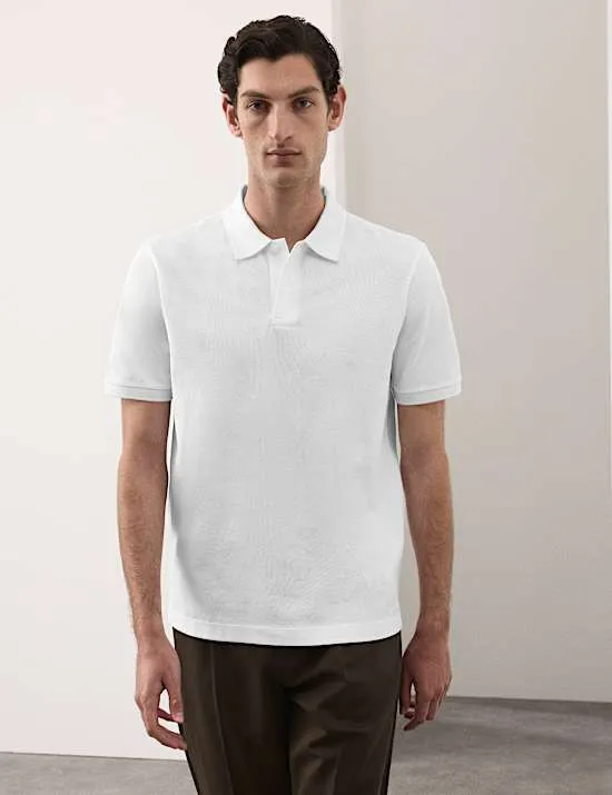 Feines Piqué-Poloshirt aus merzerisierter Baumwolle