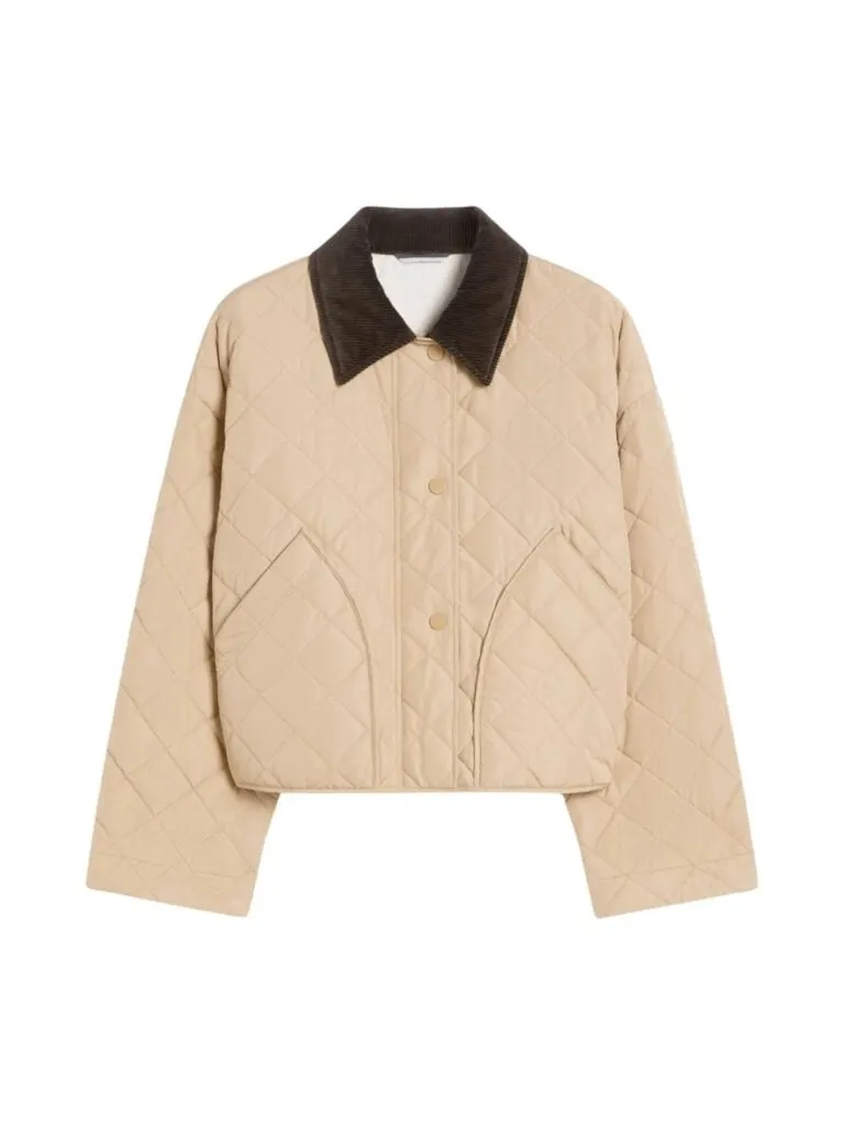 Reversible Padded Jacket In Water-Repellent Fabric - Beige