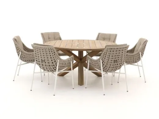 Manifesto Novara/ROUGH-Y ø150cm dining tuinset 7-delig