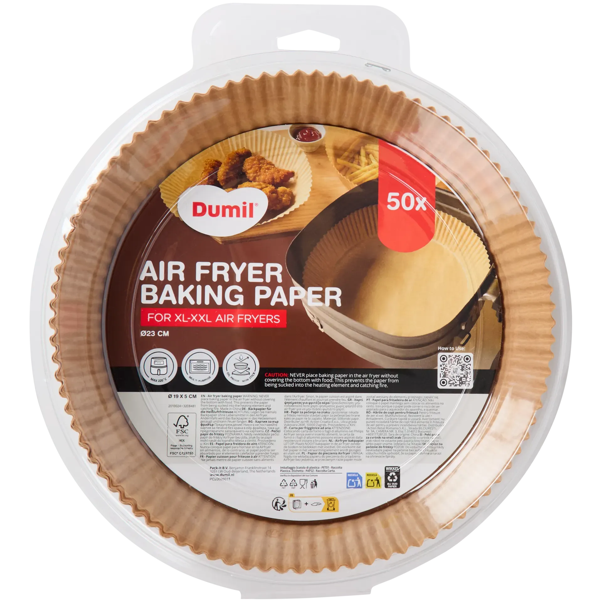 Carta da forno per friggitrice ad aria Dumil