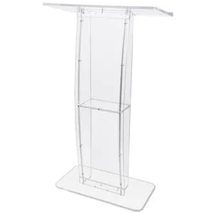 Podio de acrílico,SucceBuy 47" de altura,soporte transparente,gran superficie de lectura,estante,para iglesia,oficina,escuela
