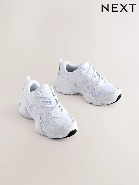 White Lace Up Trainers