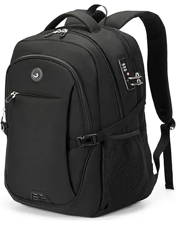 SHRRADOO Anti Theft Laptop Backpack Travel Backpacks with usb Charging Port for Women Men High School College Backpack Computer Bag Fits 17 Inch Laptop,Grey