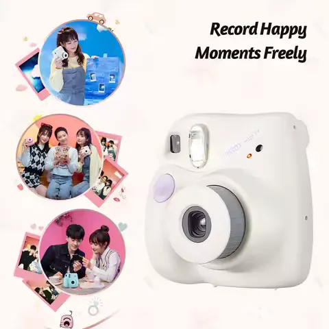 Fujifilm Instax Mini 7+ Mini SE Instant Camera Film Cam Auto-focusing Wrist Strap Birthday Christmas for Girl New Year Festival