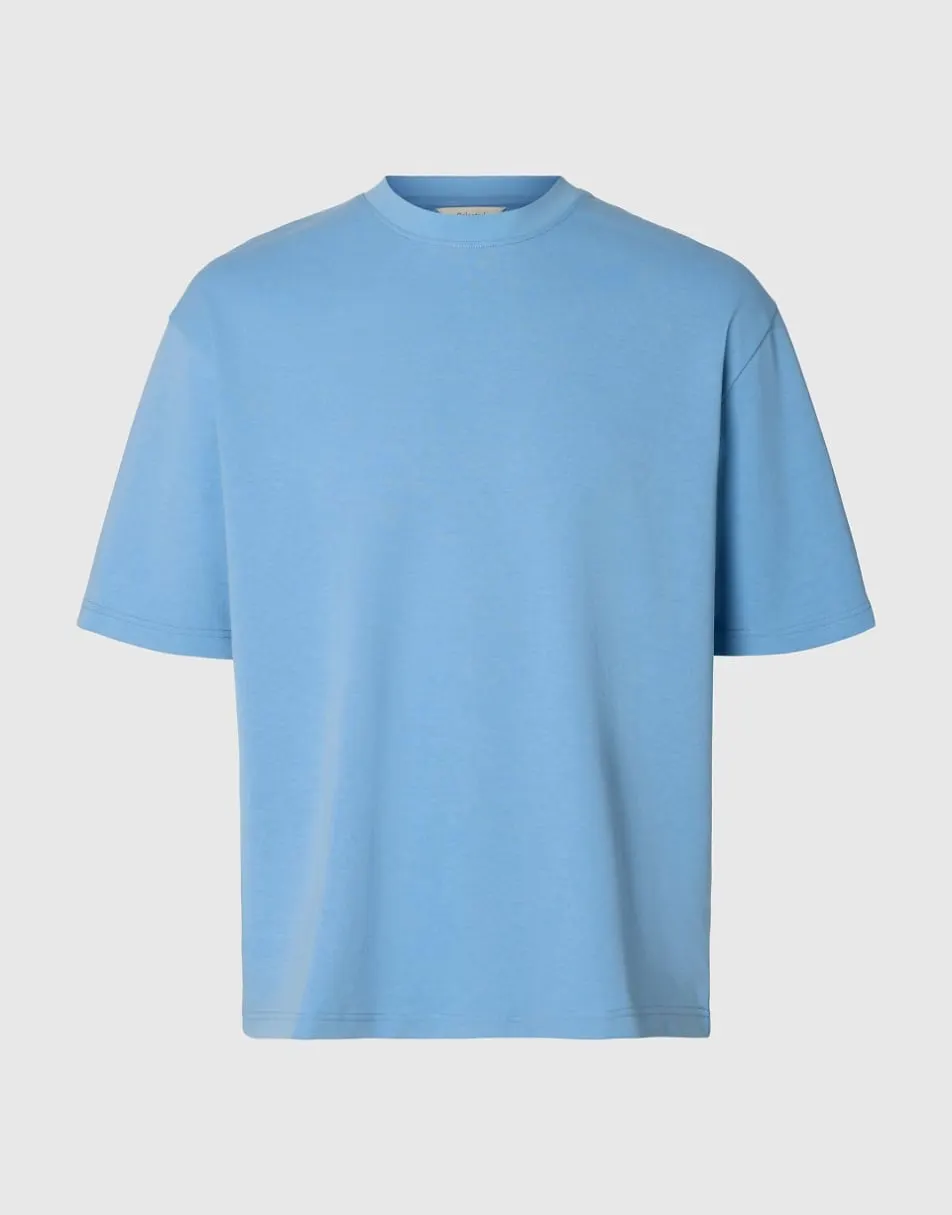 Selected T-shirt in blissful blue