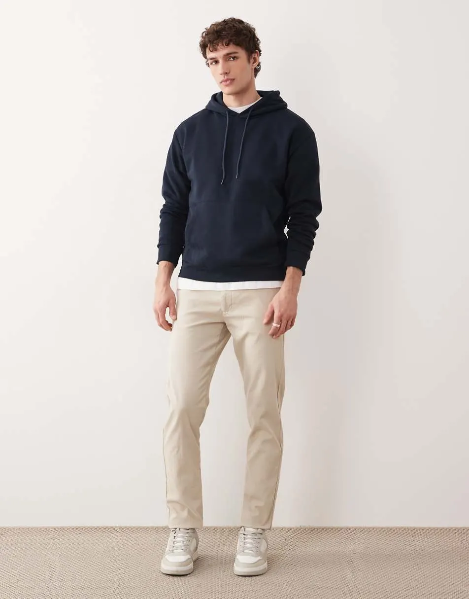 JJ Rebel relaxed fit hoodie in navy