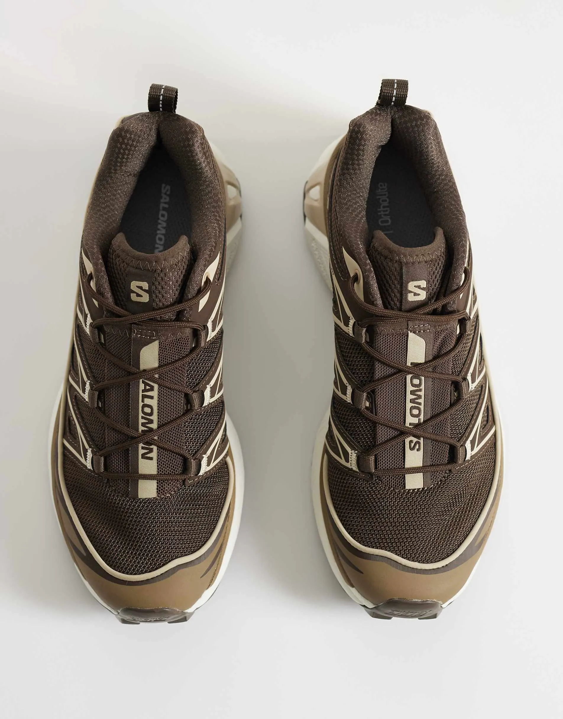 Salomon XT-6 Expanse trainers in earth brown and white pepper