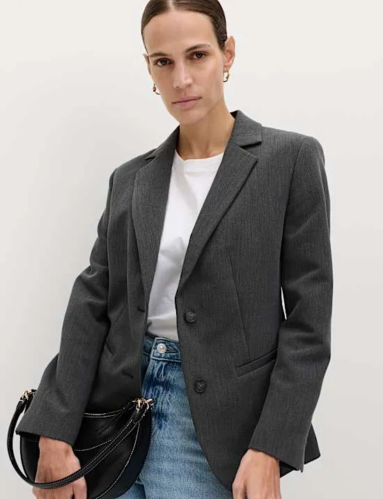 Relaxed Tailored Single-Breasted Blazer