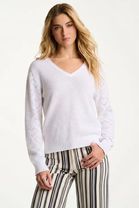 Lisa Todd Heart Pointelle Cotton Sweater
