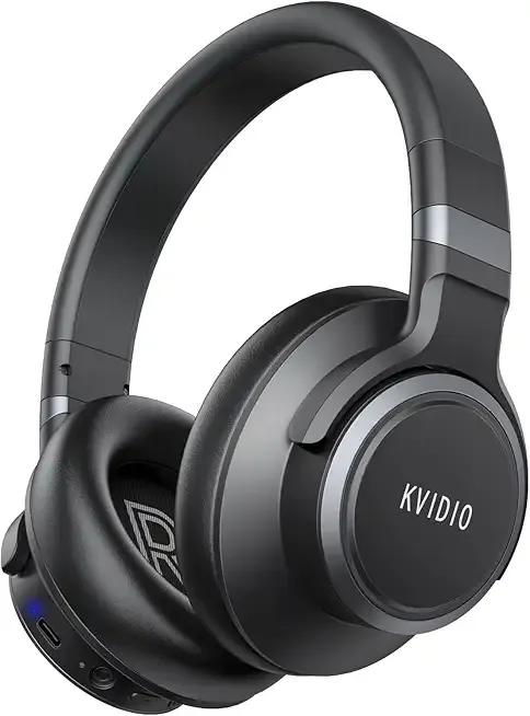 KVIDIO Active Noise Cancelling Headphones, 70 Hours Playtime Bluetooth Headphones Wireless with Microphone, Transparency Mode, Deep Bass and Hi-Fi Stereo Sound Over Ear for Travel Office