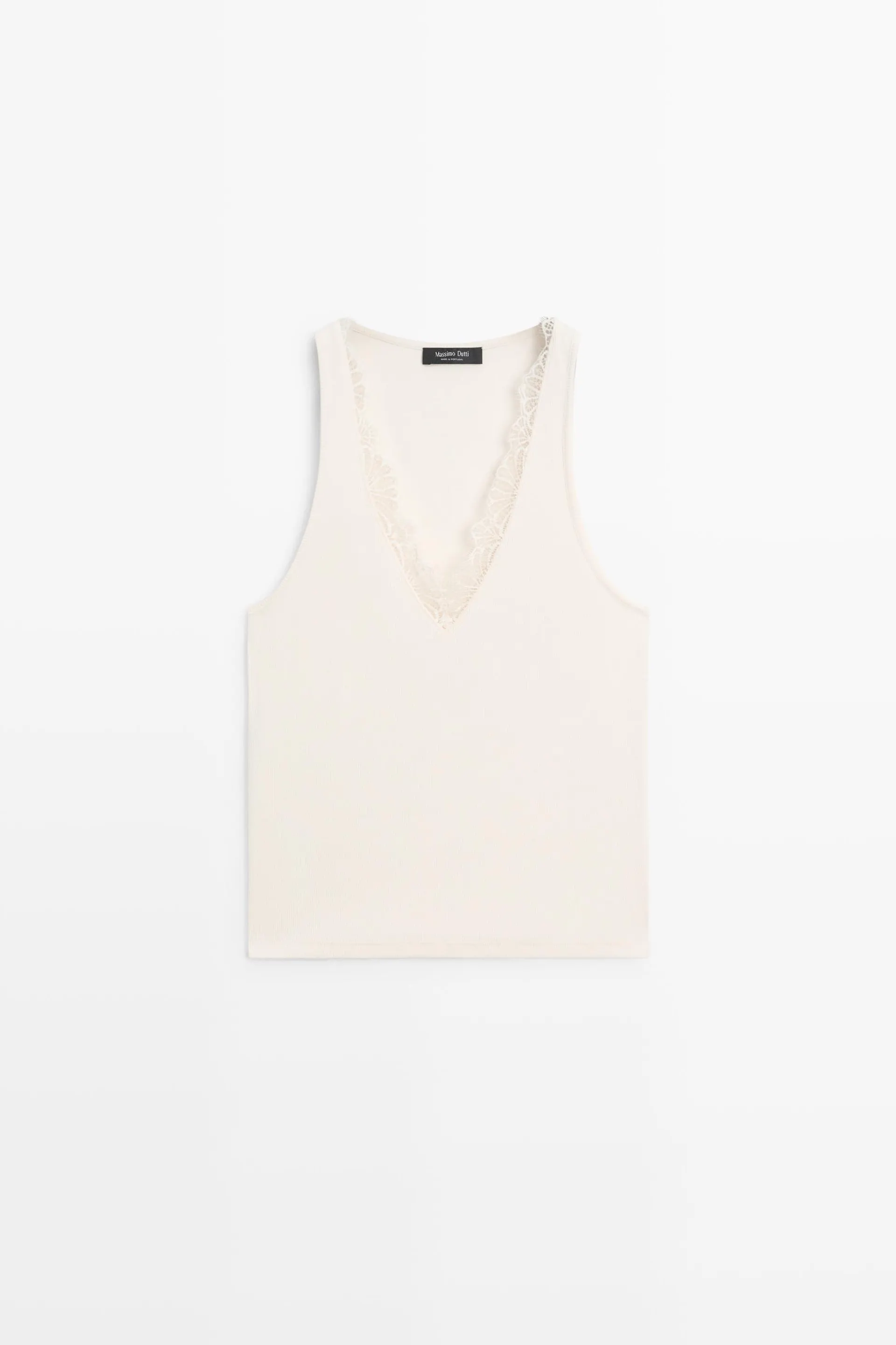 Top met V-hals en kanten detail