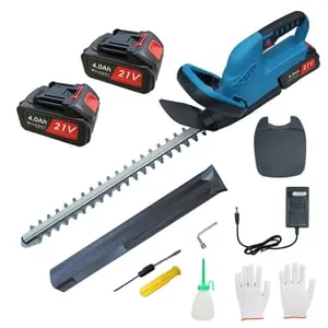 Tagliasiepi a batteria 21V con motore brushless, lama doppia 52 cm, diametro di taglio 1,8 cm, batteria 4.0Ah, leggero 3,1 kg per giardino e arbusti