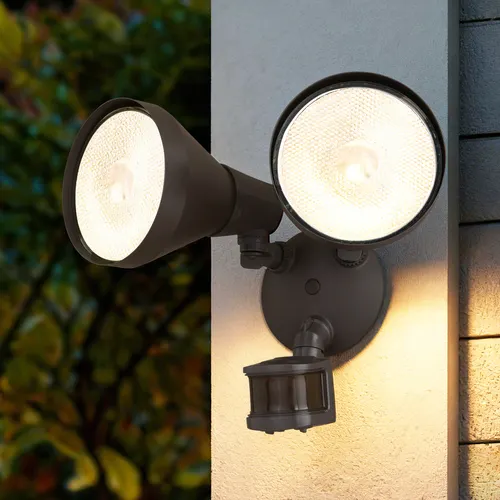 Patriot Lighting® Dualux Dual-Head 240° Motion Sensing Bronze Outdoor Security Flood Light