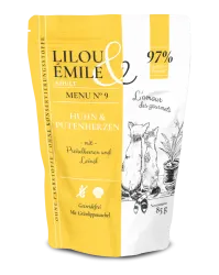 Lilou & Émile mit Huhn, Putenherzen für Katzen 12 x 85 g