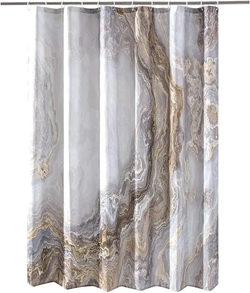 Shower Curtain Marble Texture for Bathroom, Polyester Fabric Waterproof Bathroom Decor,72x72 Inches,Stardard Size
