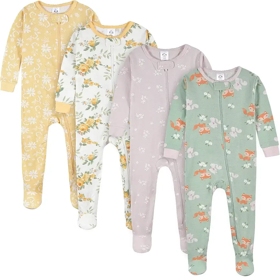 Baby Girls Baby-girls 4-pack Footed Pajamas