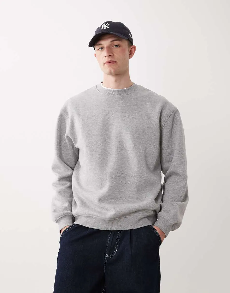 ASOS DESIGN essentials relaxed sweatshirt in grey marl