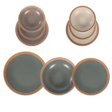 Servizio di Piatti in Stoneware Domus 18 pezzi