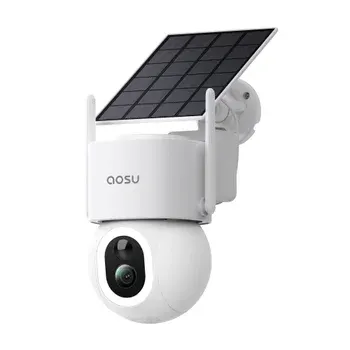 aosu Solar-powered Outdoor Security Spotlight Camera with 360° Surveillance