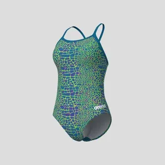 arena Performance Womens Snakeskin Lightdrop Back Swimsuit