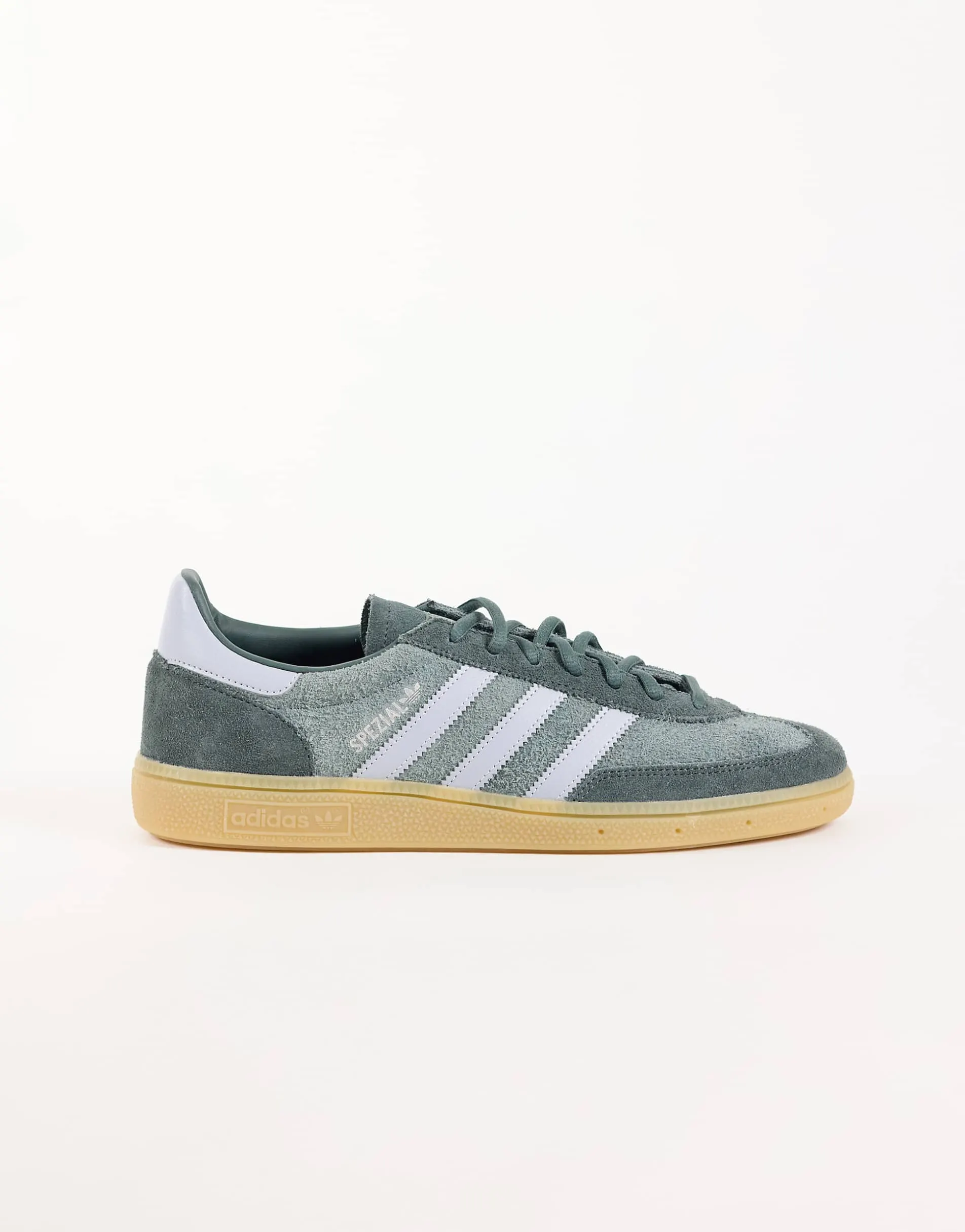 adidas Originals Handball Spezial trainers in grey and siver with gum sole
