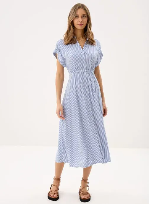 Lange jurken RAPHAELLE rayé dames blauw