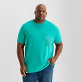 St. John's Bay Super Soft Pocket Mens Crew Neck Short Sleeve Quick Dry Stretch Fabric Big and Tall T-Shirt