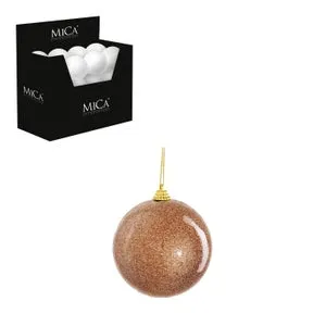 Bola navidad de poliestireno amarillo / dorado de 10 cm