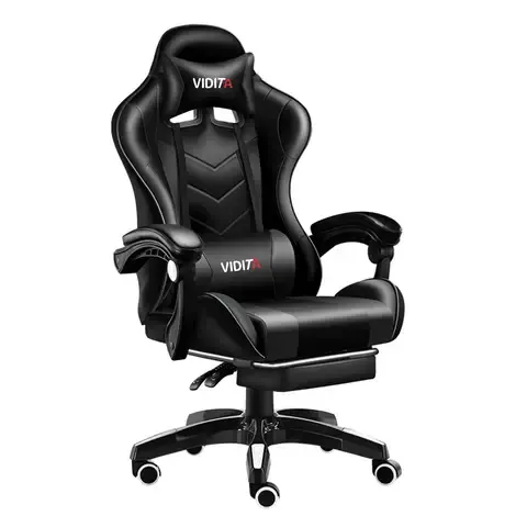 Silla Gamer GX2000 Reclinable Profesional con Reposapiés-Negro