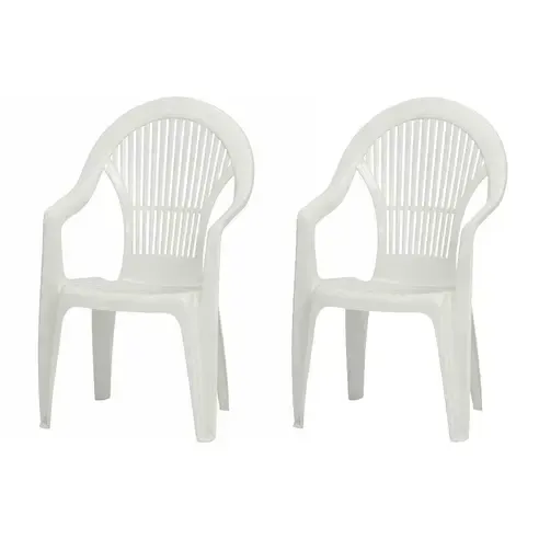 2er-Set Gartenstuhl VEGA - weiß - Kunststoff - stapelbar