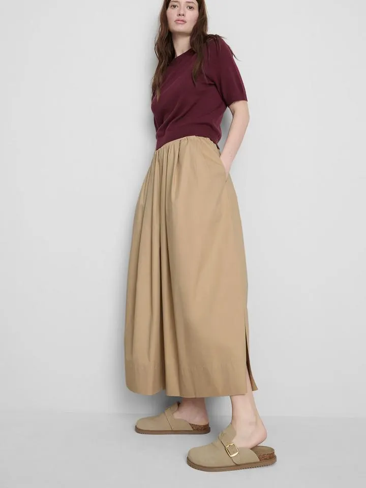 Jupe mi-longue circulaire en coton The Edit