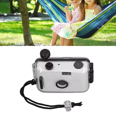 35mm Reusable Film Camera with Waterproof Case for Snorkeling with Shutter Speed 1/100s F/9 28MM Lens 35mm Reusable Film Camera