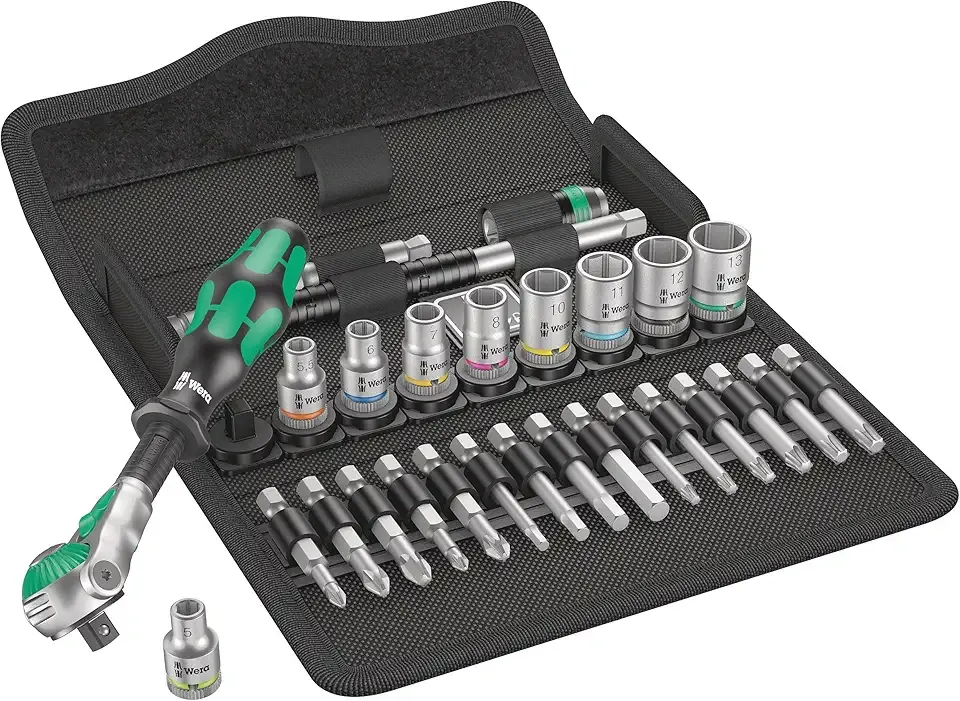 Wera 05004016001 8100 SA 6 Zyklop Metric Speed Ratchet Set, 28 Piece, 1/4" Drive