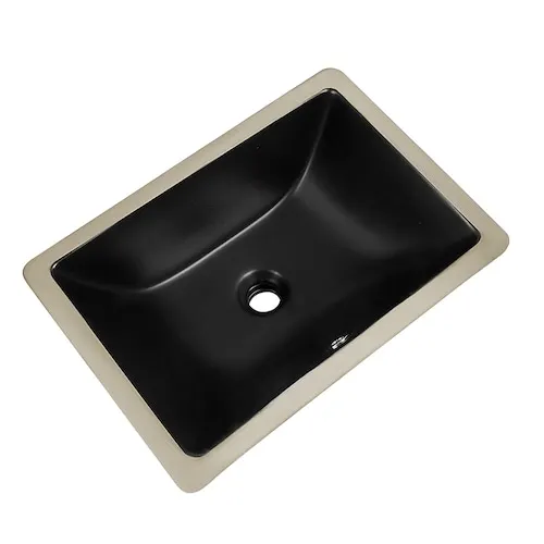 18 in. L x 13 in. W Rectangular Undermount Bathroom Sink in Black