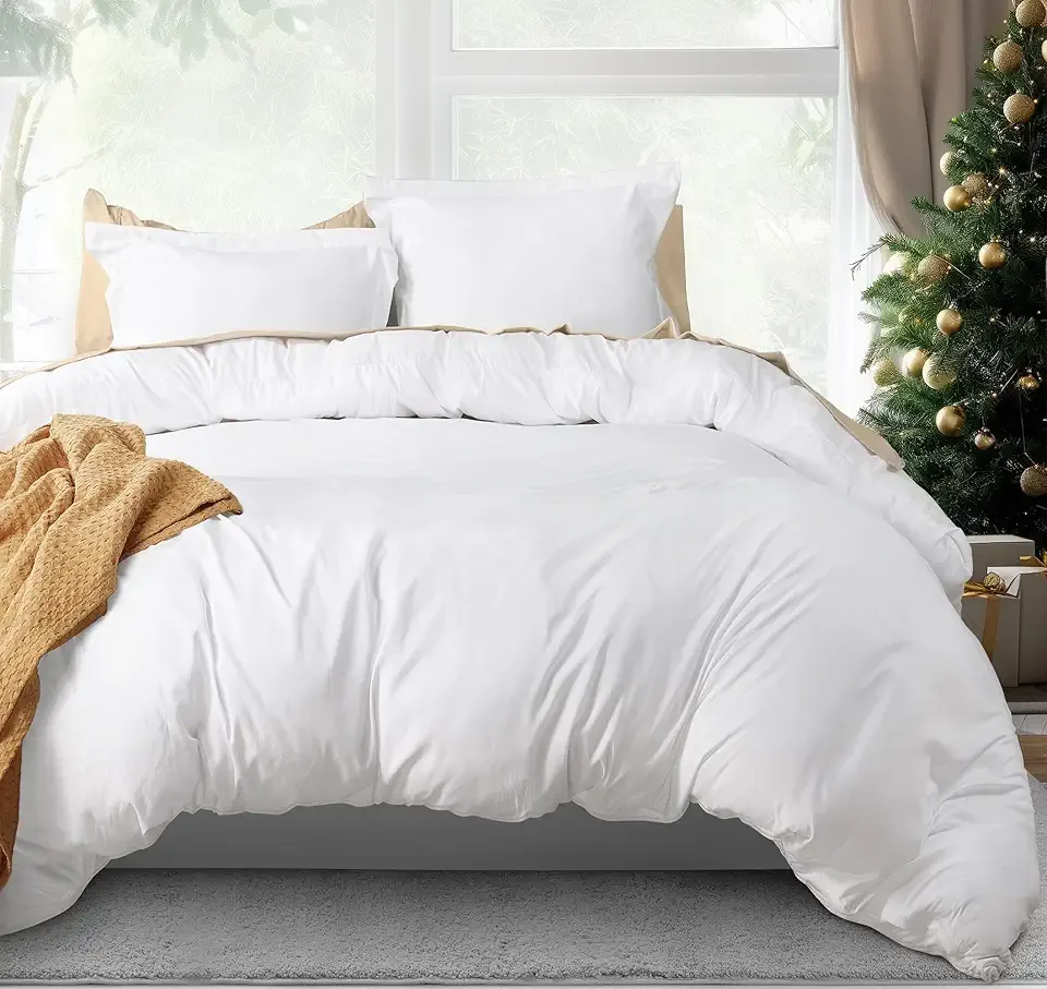 Utopia Bedding Duvet Cover Queen Size - 3 Piece with Zipper Closure - 1 Comforter Cover 90X90 Inches & 2 Pillow Shams 20X26 Inches (White) Comforter Not Included