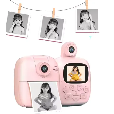 Lens 180° Flip 2.0" LCD Kid Instant Printing Film Camera Black-white Picture Printing HD Video Children Digital Video Camera