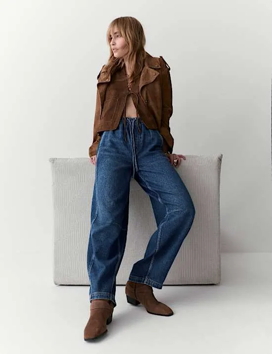 Knöchellange Barrel-Jeans Grazer mit hohem Bund