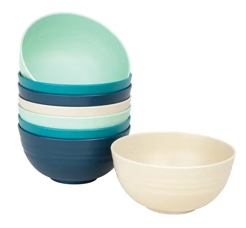 8-Piece 26 oz. Wheat Straw Bowls - Assorted Colors
