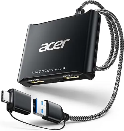 acer USB 3.0 HDMI Capture Card, 4K HDMI Loop-Out, 10…